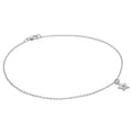 Sterling Silver & CZ Crystal Encrusted Star Anklet