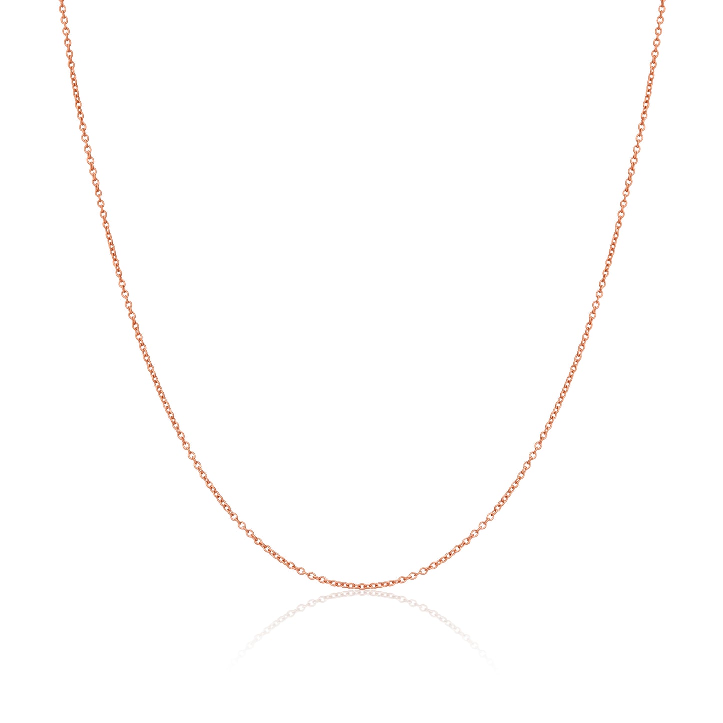 Rose Gold Plated Sterling Silver Trace Chain 16 - 32 Inches