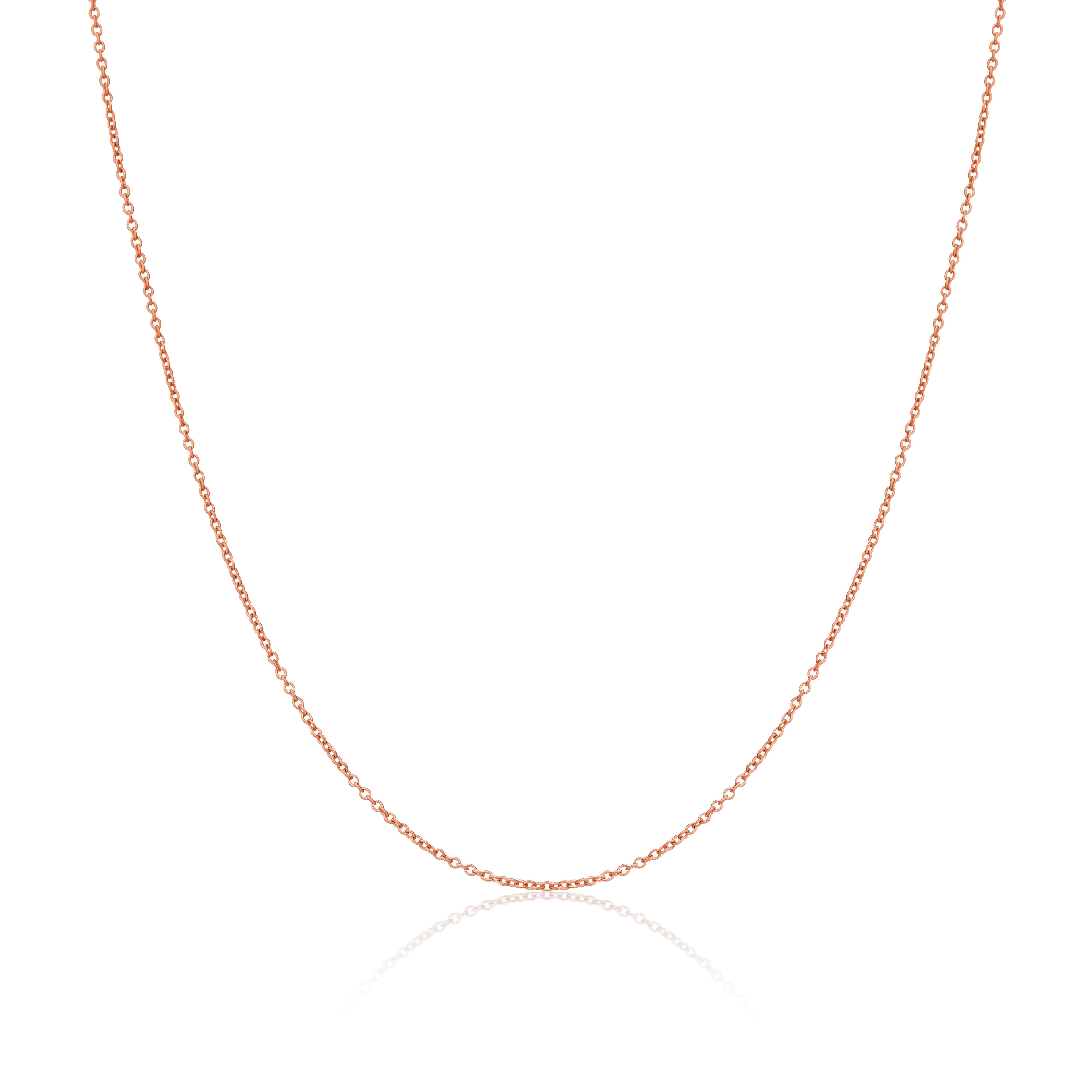 Rose Gold Plated Sterling Silver Trace Chain 16 - 28 Inches