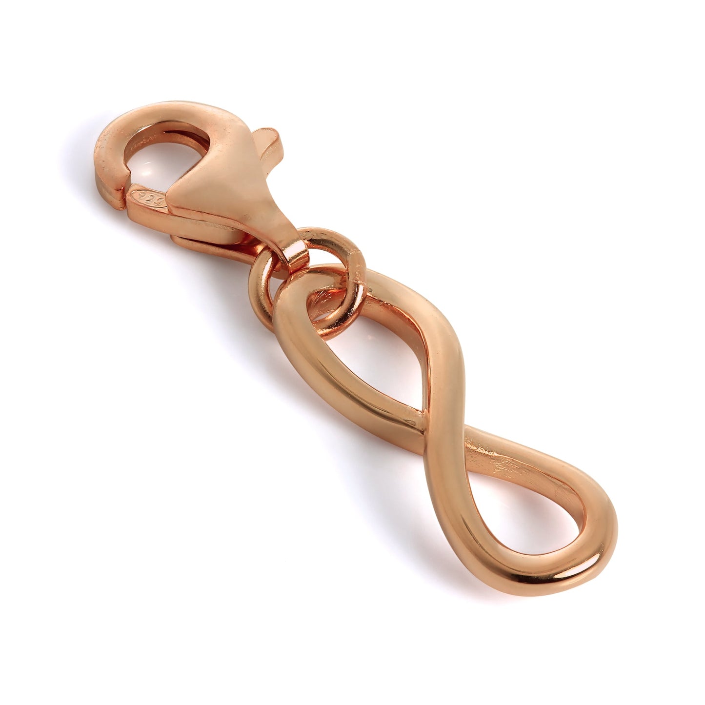 Rose Gold Plated Sterling Silver Infinity Loop Clip on Charm