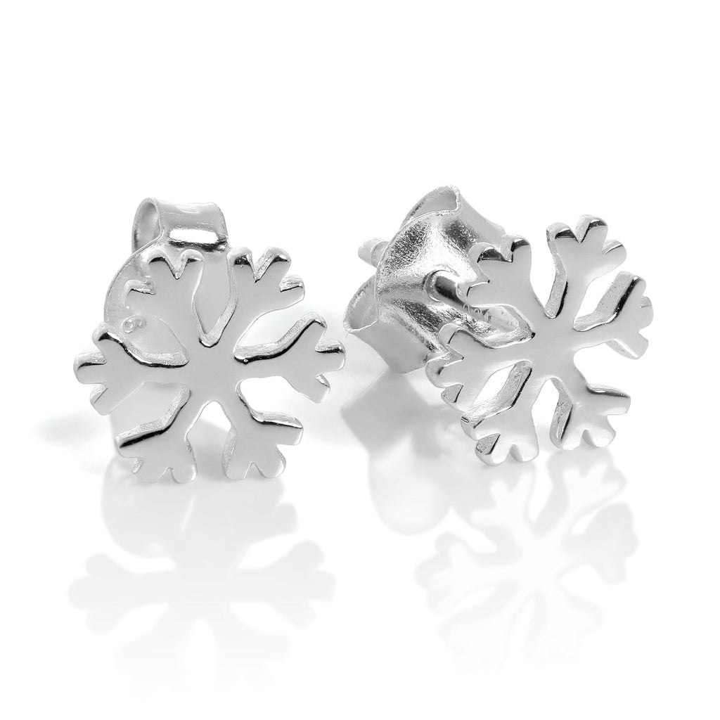 Sterling Silver Snowflake Stud Earrings