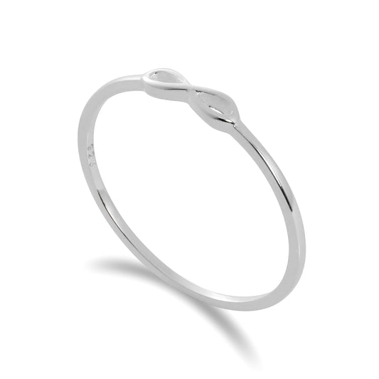 Sterling Silver Infinity Loop 1mm Stacking Ring Size I - W