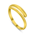 Gold Plated Sterling Silver Plain Adjustable 2mm Band Midi Toe Ring