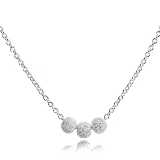 Sterling Silver Triple Snowball 18 Inch Necklace