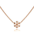 Rose Gold Plated Sterling Silver 18 Inch Snowflake Necklace