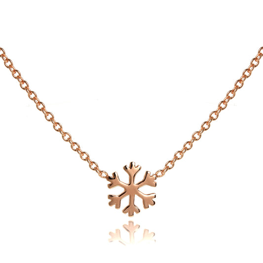 Rosévergoldet Sterlingsilber 45,5cm Schneeflocke Halskette