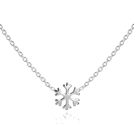Sterling Silver 18 Inch Snowflake Necklace