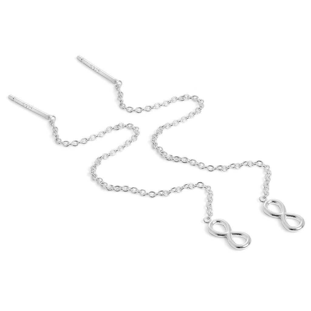 Small Sterling Silver Infinity Pull Through Earrings