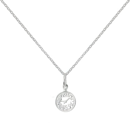 Sterling Silver Alice in Wonderland Clock Necklace on Chain 16 - 22 Inches