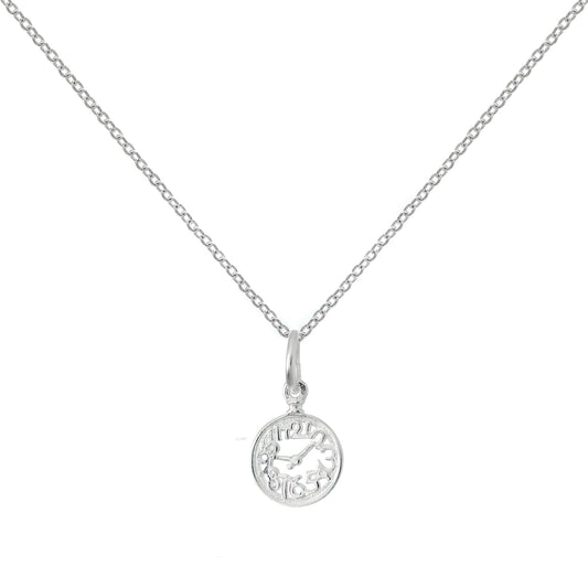 Sterling Silver Alice in Wonderland Clock Necklace on Chain 16 - 22 Inches