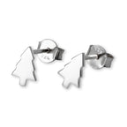 Sterling Silver Christmas Tree Stud Earrings