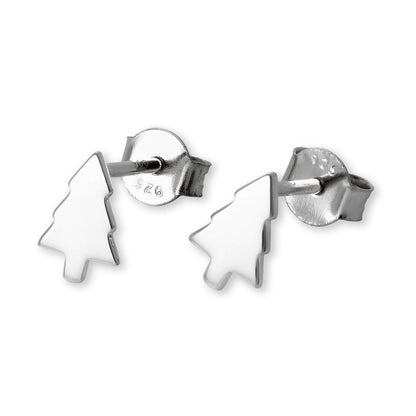 Sterling Silver Christmas Tree Stud Earrings