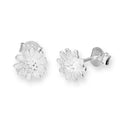 Sterling Silver Flower Head Stud Earrings