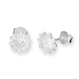 Sterling Silver Flower Head Stud Earrings