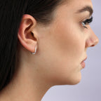 Sterling Silver 10mm Twisted Rope Sleeper Hoop Earrings