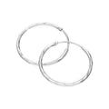 Sterling Silver 20mm Diamond Cut Faceted Sleeper Hoop Earrings