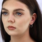 Sterling Silver 20mm Diamond Cut Faceted Sleeper Hoop Earrings
