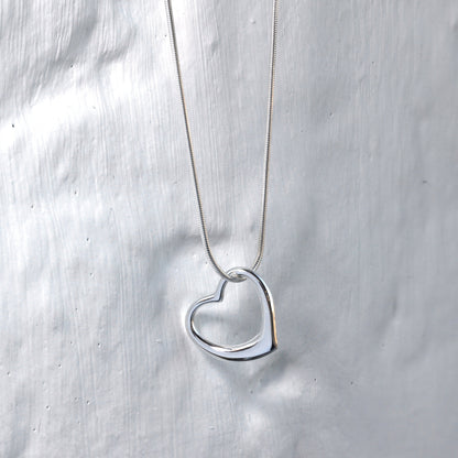 Sterling Silver Floating Heart Pendant Necklace