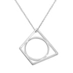 Sterling Silver Trapezium Stacking Ring on Chain 16 - 20 Inches