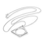 Sterling Silver Trapezium Stacking Ring on Chain 16 - 20 Inches