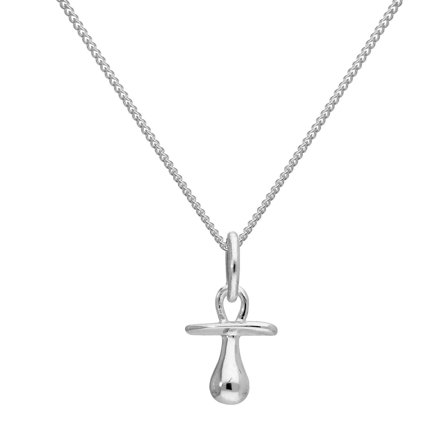 Sterling Silver Baby's Dummy Pendant Necklace 16 - 22 Inches
