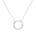 Sterling Silver Hammered Karma Ring Necklace on 16 Inch Chain