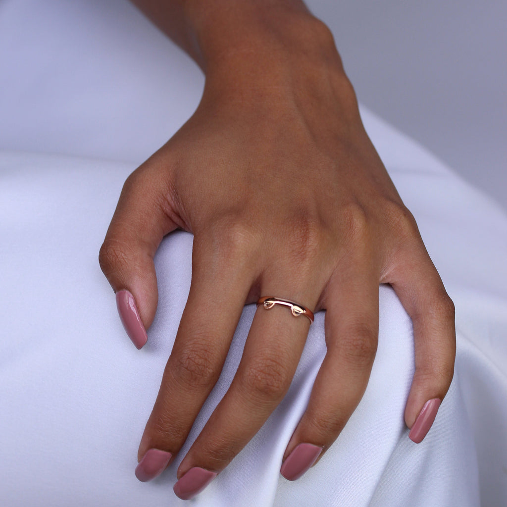 Rose Gold Plated Sterling Silver Cat Ears Midi Toe Ring