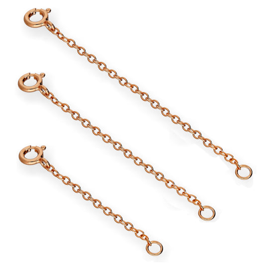 Rose Gold Plated Sterling Silver Trace Chain Extender 2 3 4 Inches