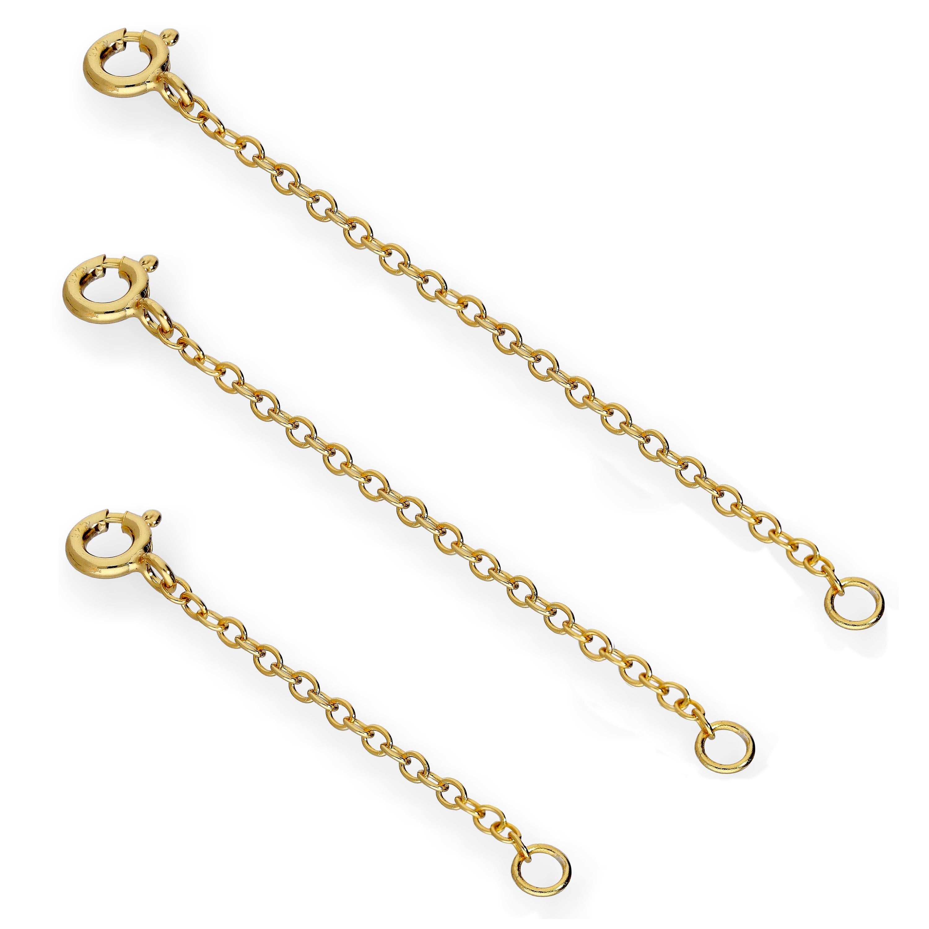 Gold Plated Sterling Silver Trace Chain Extender 2 3 4 Inches