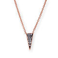 Rose Gold Plated Sterling Silver & CZ Crystal Spike Triangle 16 Inch Necklace