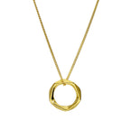Gold Plated Sterling Silver Pentagon Pendant Necklace 16-22 Inches