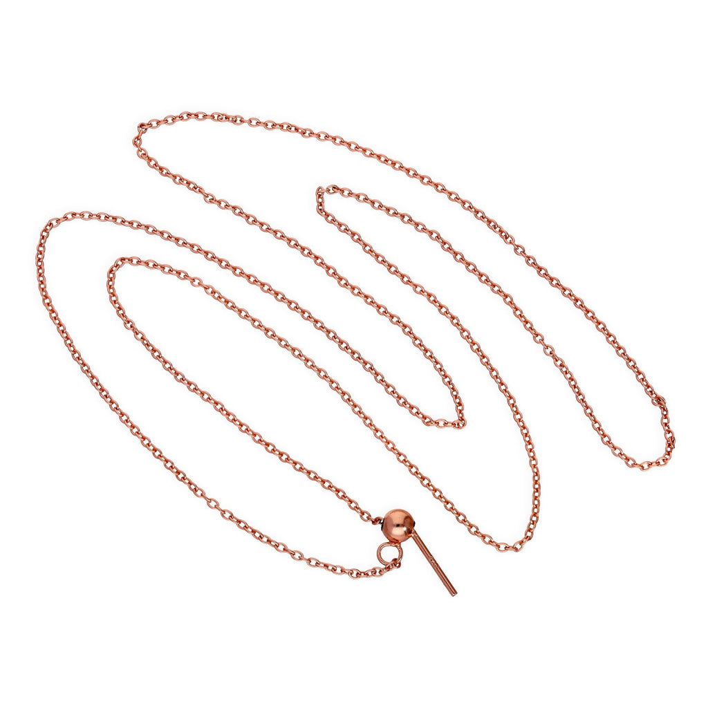 Rose Gold Plated Sterling Silver Adjustable Choker to 20 Inch Belcher Chain Necklace w Bead Slider Clasp