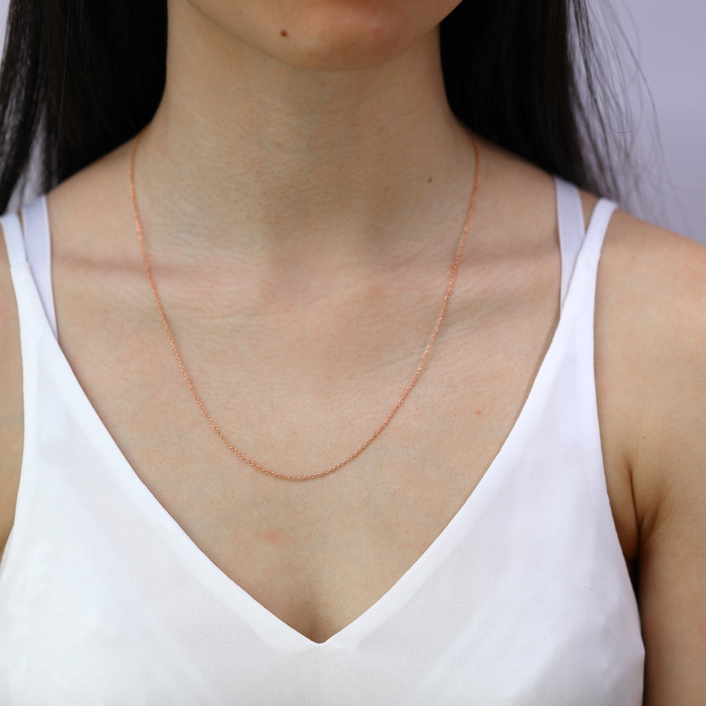 Rose Gold Plated Sterling Silver Adjustable Choker to 20 Inch Belcher Chain Necklace w Bead Slider Clasp