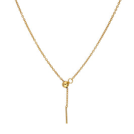 Gold Plated Sterling Silver Adjustable Choker to 20 Inch Belcher Chain Necklace w Bead Slider Clasp
