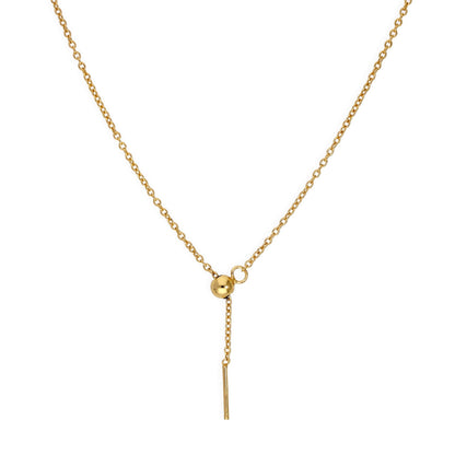 Gold Plated Sterling Silver Adjustable Choker to 20 Inch Belcher Chain Necklace w Bead Slider Clasp