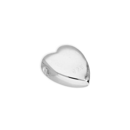 Sterling Silver 6mm Polished Thin Flat Heart Bead