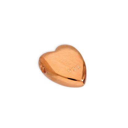 Rosévergoldet Sterlingsilber 6mm Poliert Dünn Flach Herz Anhänger zum Auffädeln