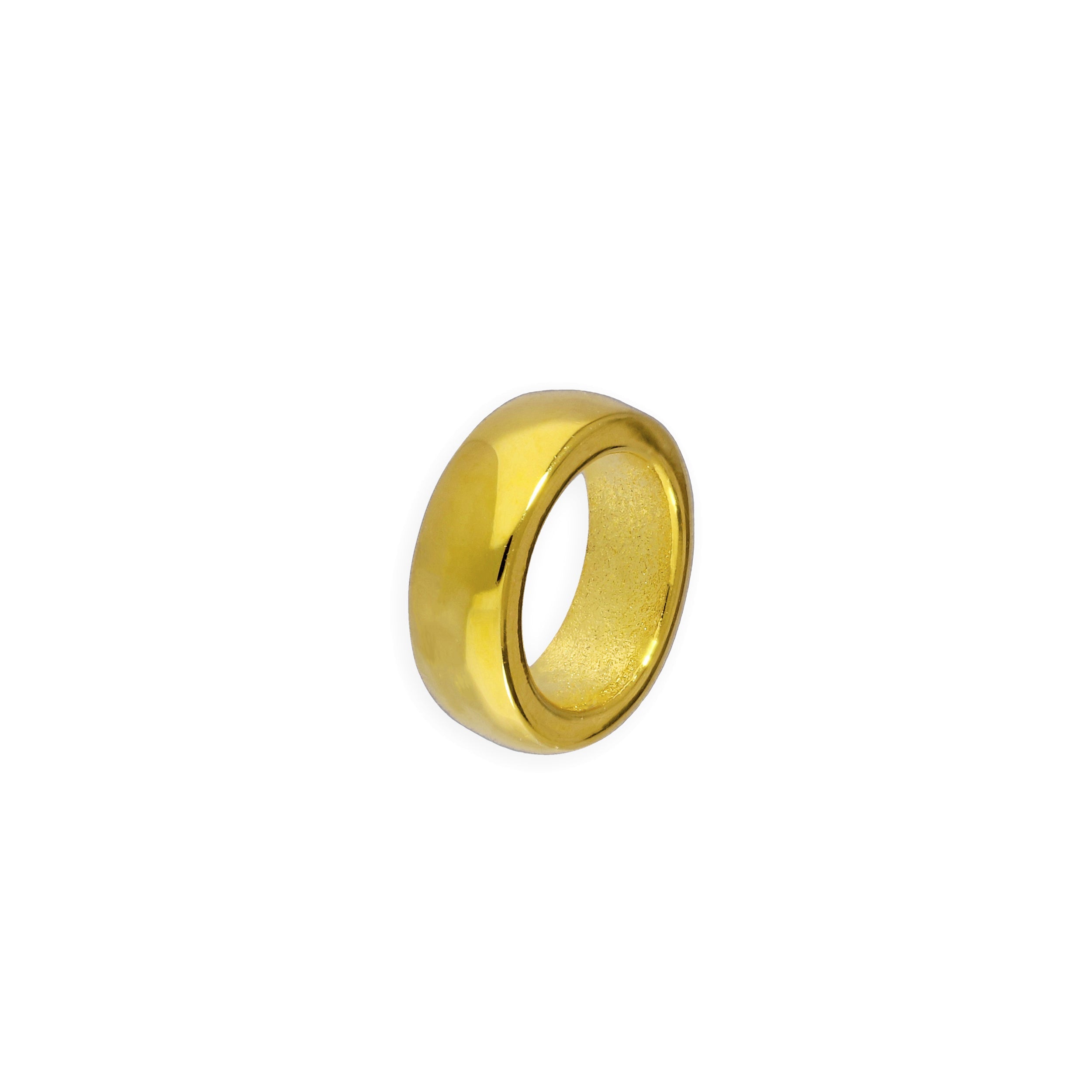 Gold Plated Sterling Silver 2mm Plain Polished Round Ring Bead