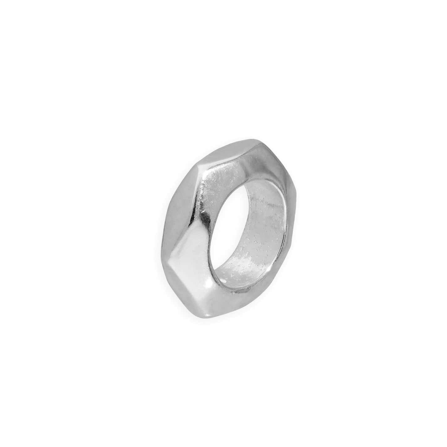 Sterling Silver 2mm Polished Small Hexagon Cut Ring Bead