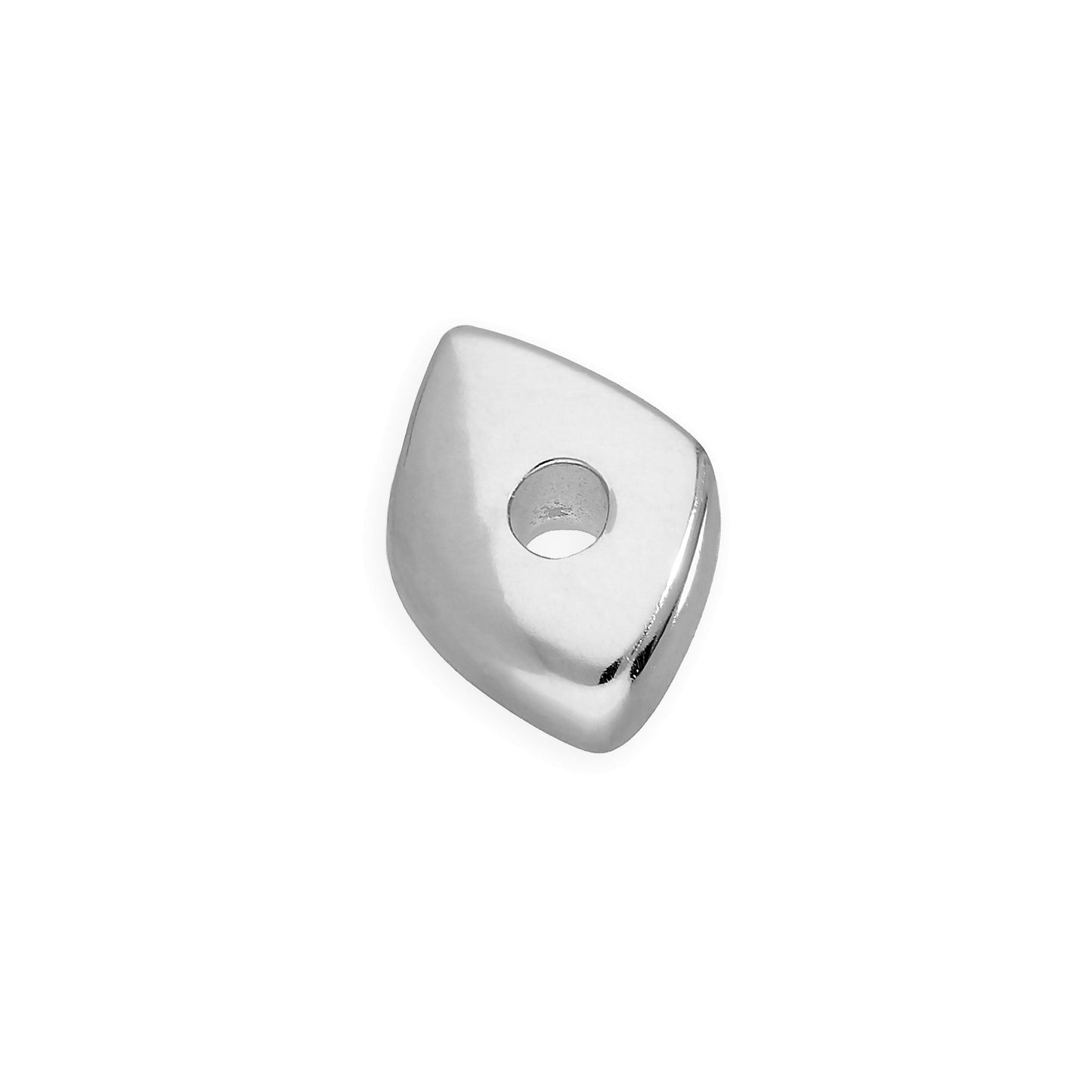 Sterling Silver 2mm Small Thin Diamond Polished Nugget Bead