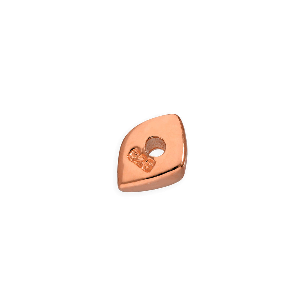 Rose Gold Plated Sterling Silver 2mm Small Thin Diamond Polished Nugget Bead