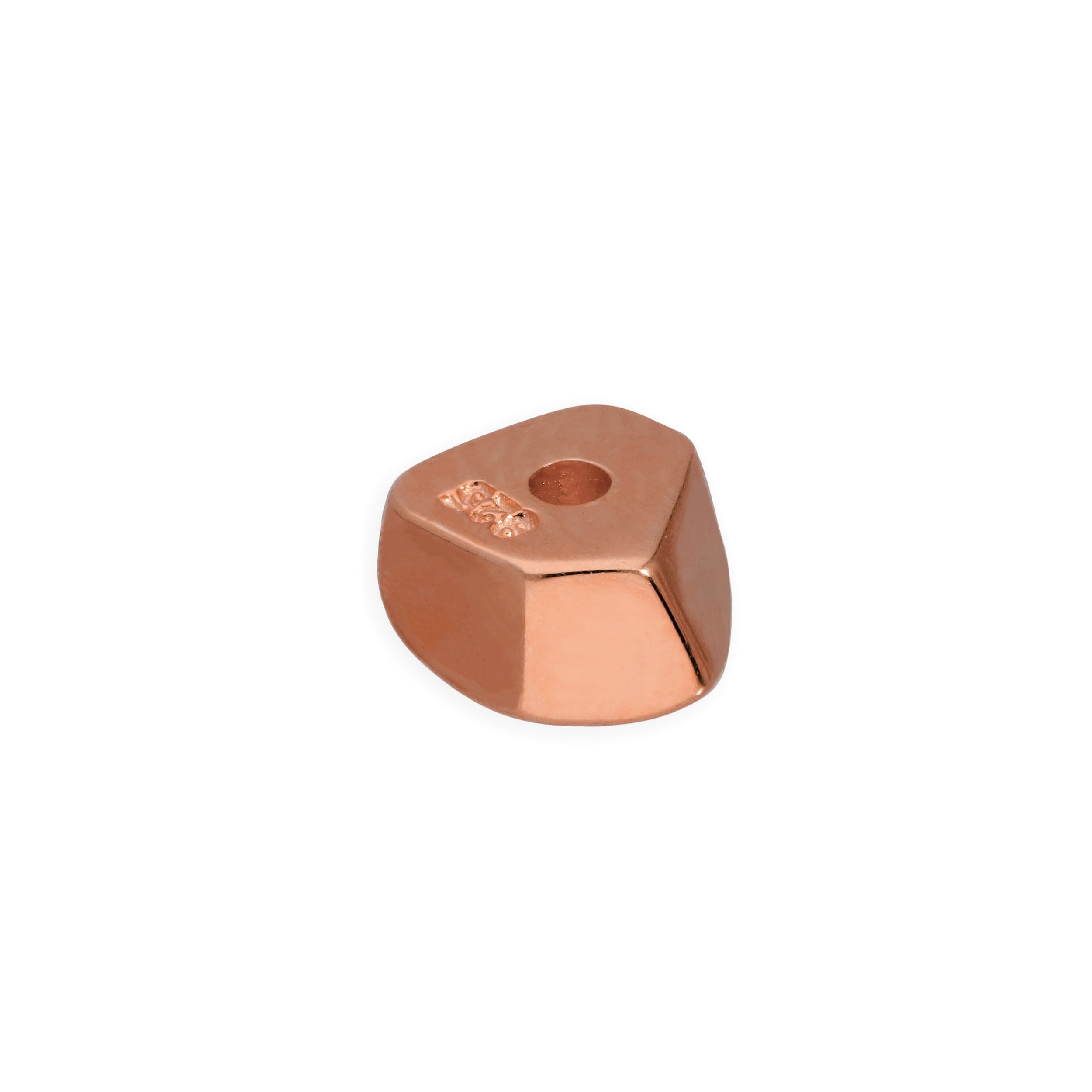 Rose Gold Plated Sterling Silver 3mm Polished Nugget Bead