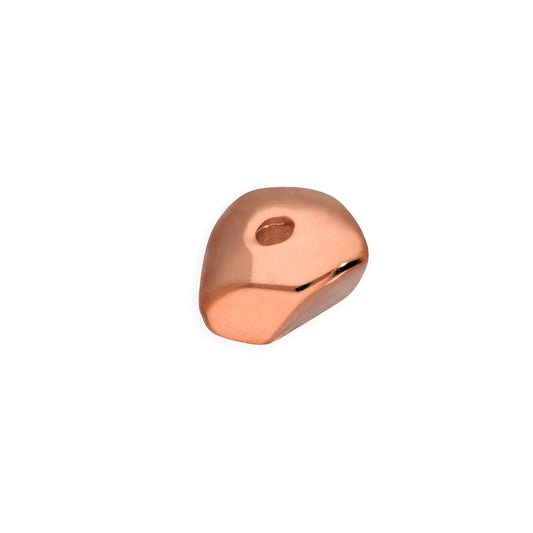 Rose Gold Plated Sterling Silver 3mm Polished Nugget Bead