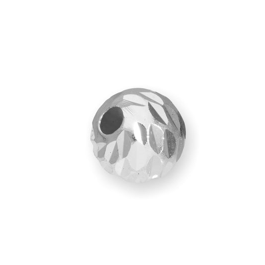 Sterling Silver 6mm Diamond Faceted Round Bead