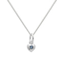 Sterling Silver & Turquoise CZ Crystal December Birthstone Heart Necklace