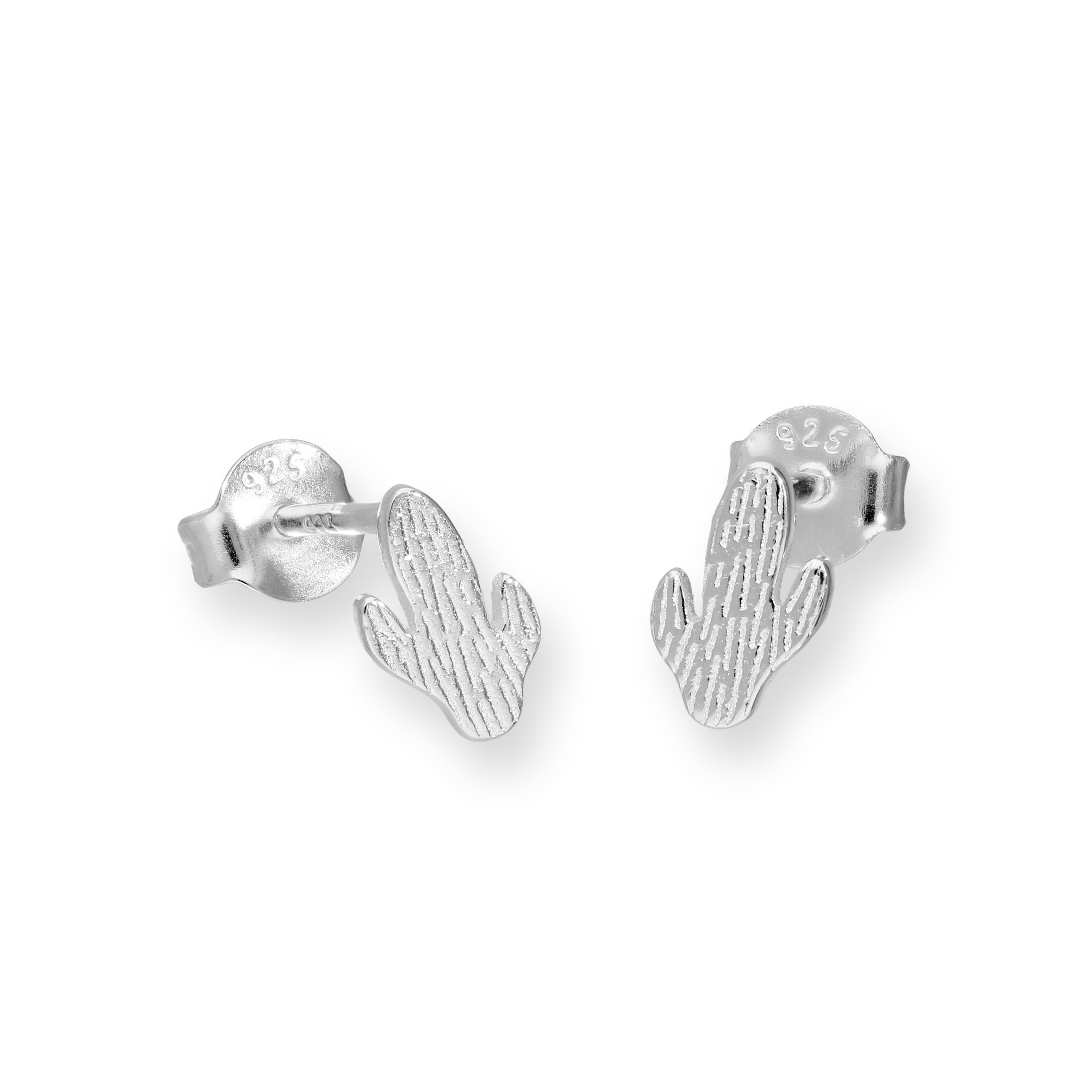 Sterling Silver Cactus Stud Earrings