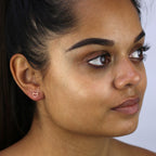 Rose Gold Plated Sterling Silver Cat Head Outline Stud Earrings