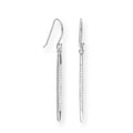 Sterling Silver & Clear CZ Crystal Bar Dangle Drop Earrings