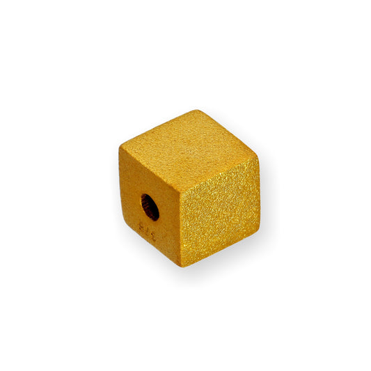 9ct Gold Frosted Cube Bead Charm