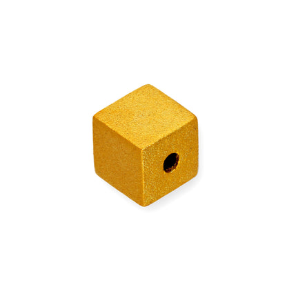 9ct Gold Frosted Cube Bead Charm